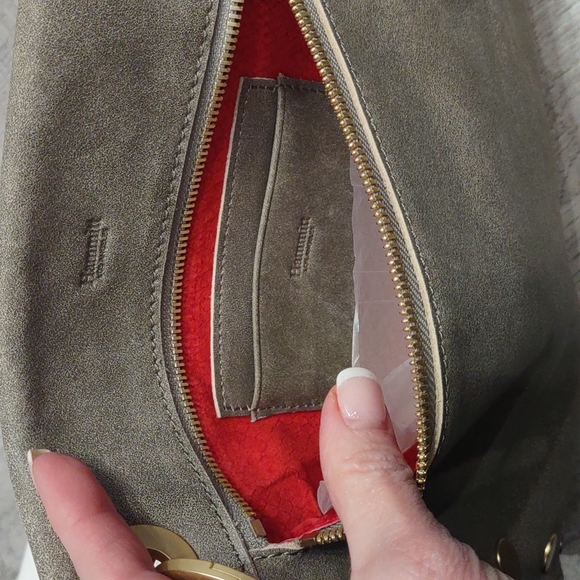 Hammitt Tony Medium Pewter Gray Brushed Gold Crossbody Handbag New Purse Leather - Picture 5 of 9